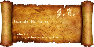 Garab Nemere névjegykártya